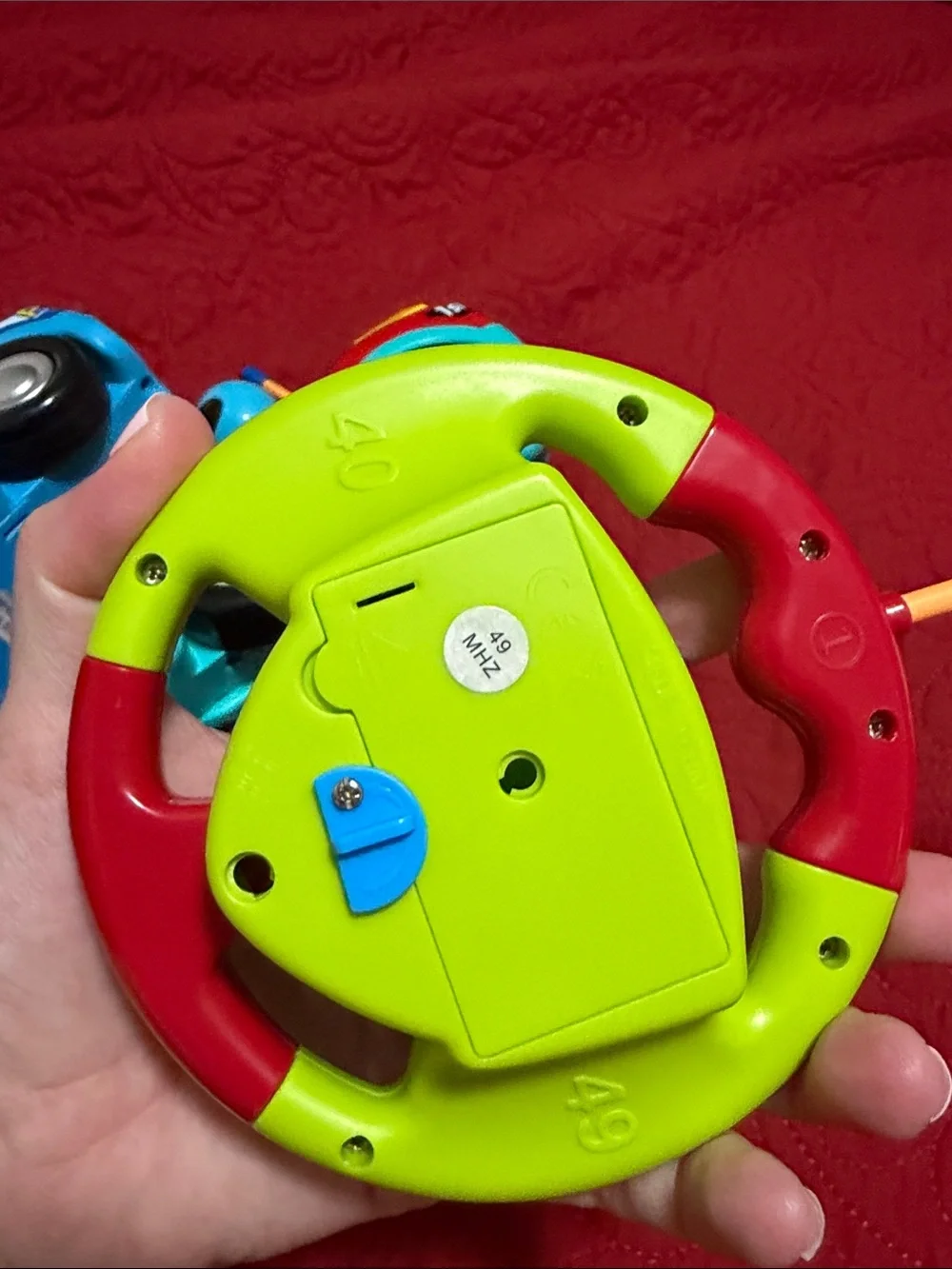 Kids Remote Control Police and Race Car Toy Set - Blue & Red